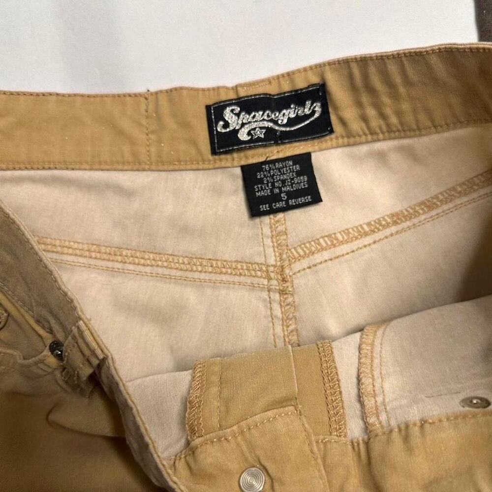 Spacegirlz y2k low rise flare multi color brown pants Womens size 5 waist 26 - Picture 4 of 5